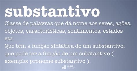 Substantivo Dicio Dicion Rio Online De Portugu S