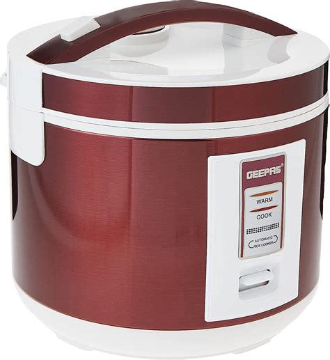 Geepas Electric Rice Cooker With Steamer Non Stick Inner Po 708 Watts