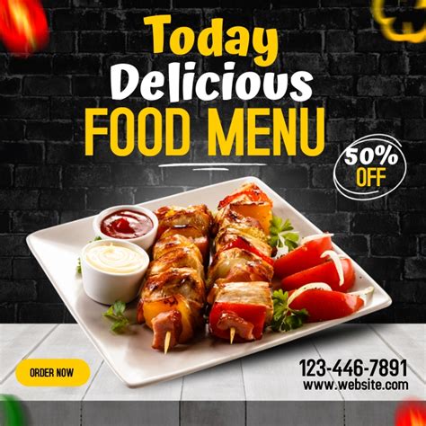 Delicious Food Social Media Post Design Template Postermywall