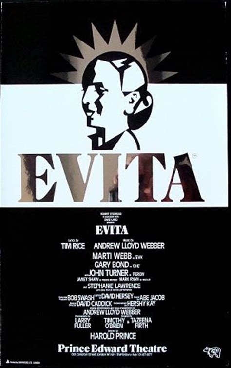Evita PRINCE EDWARD THEATRE London Cast Marti Webb Gary Bond And John Turner Prince