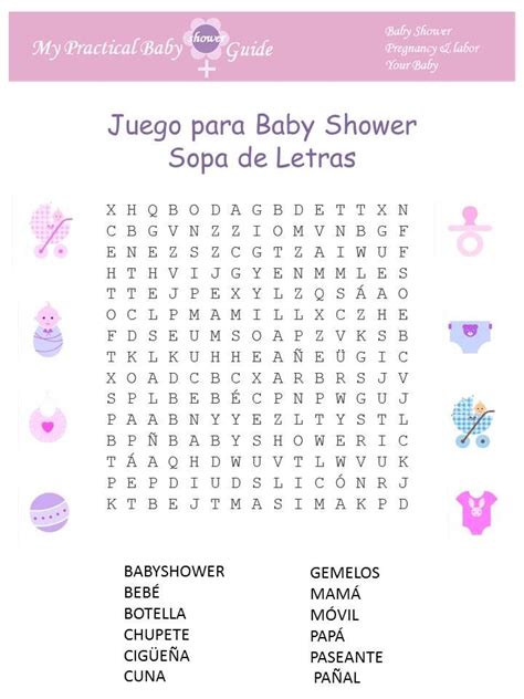 Crucigrama 80 Juegos Para Baby Shower Pdf Kit Imprimible Baby Shower