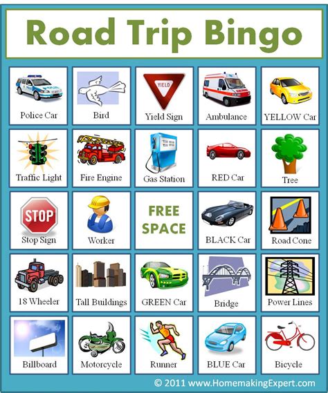Free Printable Car Bingo Games