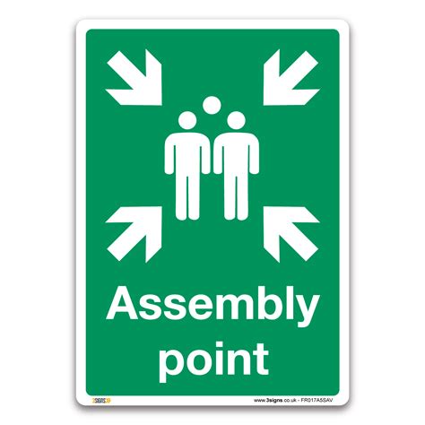 Fire Assembly Point Sign Medipost Self Adhesive Vinyl