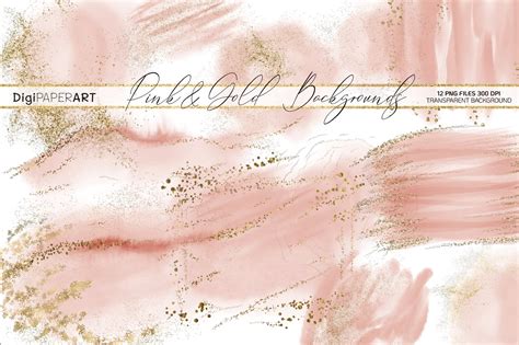 Blush Pink And Gold Glitter Png Watercolor Backgrounds 483943