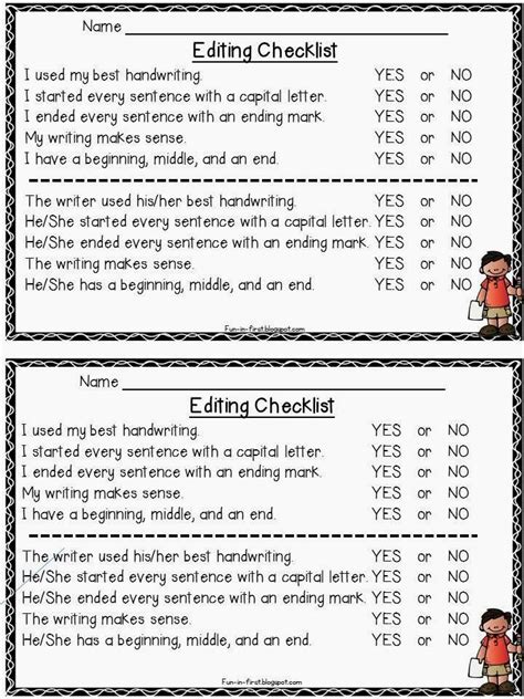 Writing Editing Checklist 2nd Grade — Leave A Reply