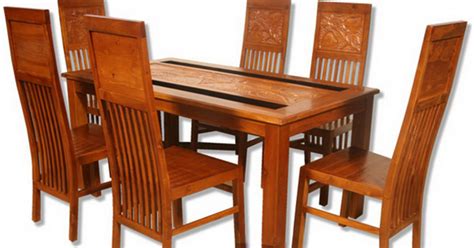 meja makan restoran minimalis kayu jati jepara desain model furniture