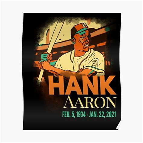 Hank Aaron Poster For Sale By Tedecor Redbubble