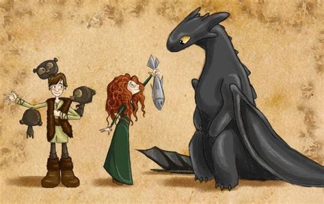 why merida from brave and hiccup from how to train your dragon are perfect together merida and