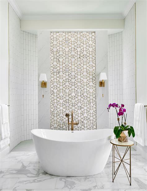 This Luxurious Master Bath Features A Freestanding Tub A Shell