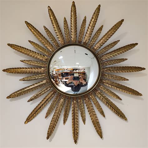 Vintage Brass Sunburst Mirror 1960s 139538