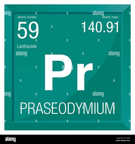 Praseodymium Symbol Element Number 59 Of The Periodic Table Of The