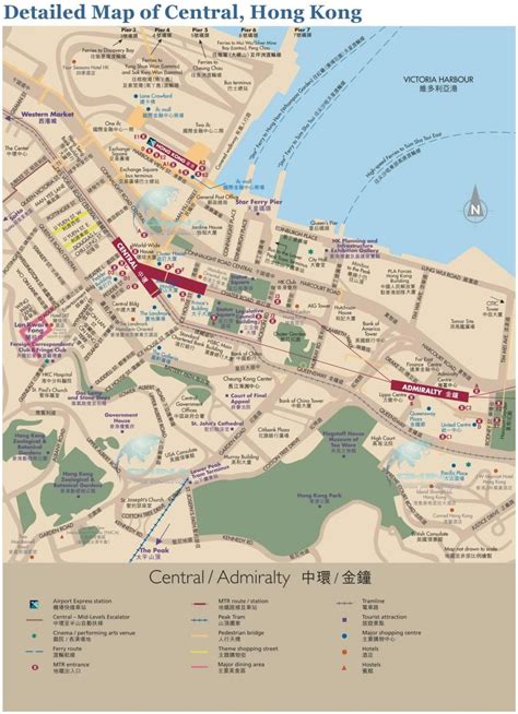 Central Hong Kong Map Hong Kong Central Map China