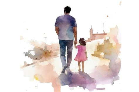 Father Daughter Watercolor Stock Illustrations 499 Father Daughter