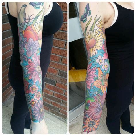16 Flower Sleeve Tattoo Designs Ideas Design Trends Premium Psd