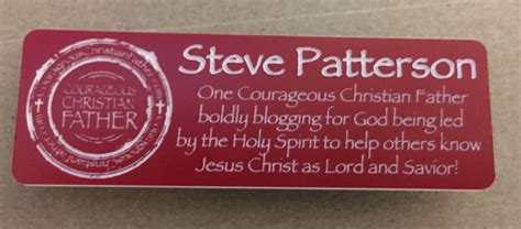 Courageous Christian Father Name Tag With Magnetic Back Name Tags