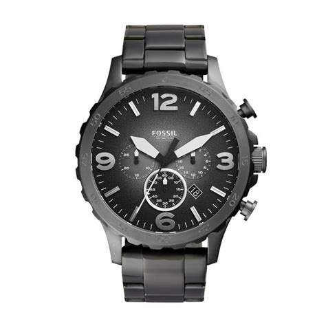 Fossil Fossil Mens Nate Chronograph Smoke Stainless Steel Watch