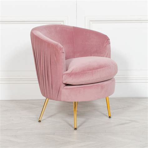 Pink Pleated Velvet Bedroom Chair Living Room From Breeze Furniture Uk