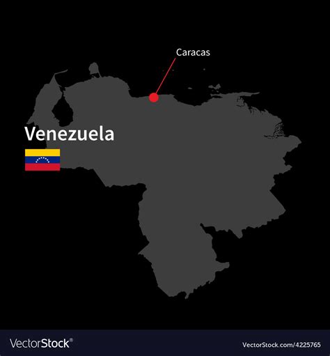 Detailed Map Venezuela And Capital City Caracas Vector Image