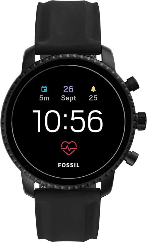 Fossil Gen 4 Smartwatch Explorist Hr With Black Silicone Strap For