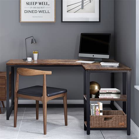 Veikous 54 L Shaped Writing Computer Table For Home Office Corner