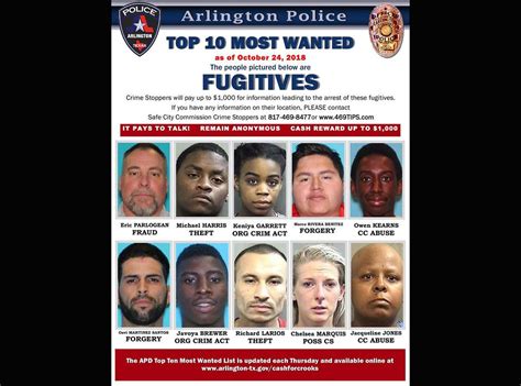most wanted fugitives in arlington right now arlington tx patch