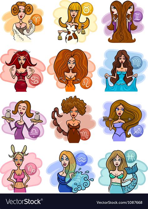 If a cancer man is not confident in your feelings towards him, he will use any trick in his book to be impressive. Horoscope zodiac signs with women Royalty Free Vector Image