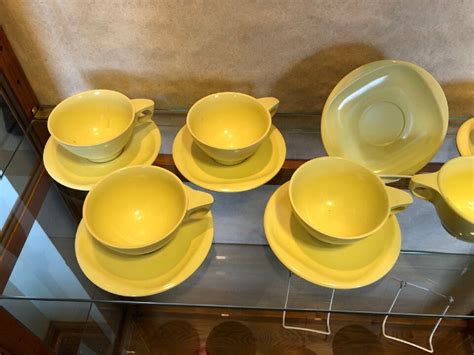 Vintage Boontonware Melamine Melmac Yellow Dish Piece Set Circa S Ebay