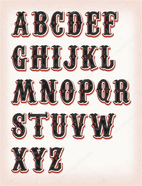 Vintage Circus And Western Abc Font Stock Vector Image By ©benchyb