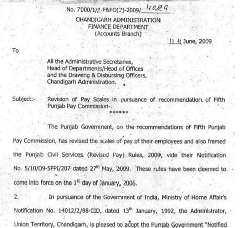 6th Pay Commission For The State Of Punjab Employees Govtempdiary News