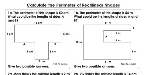 Calculate The Perimeter Of Rectilinear Shapes Reasoning And Problem Solving Classroom