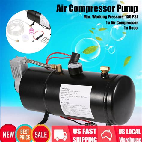 150psi Dc 12v Truck Pickup On Board Air Compressor Air Horn With 3