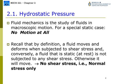 Ppt Mech 221 Fluid Mechanics Fall 0607 Chapter 2 Fluid Statics