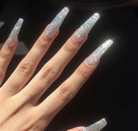 Long Acrylic Nails That Look Beautiful Longacrylicnails Bling