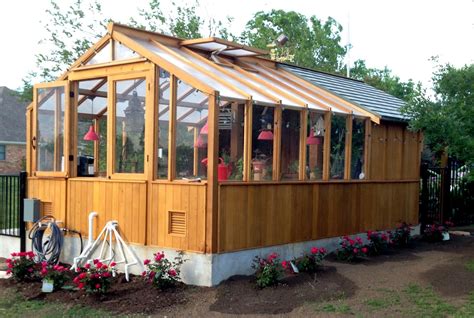In this version, the greenhouse frame is constructed mainly out of 2″ x 4″ (100 mm x 50 mm) which is a more common stock (in north america, anyway) than the 2″ x 3″ (75 mm x 50 mm) called for in the original version. Cedar greenhouse kits that might work (With images) | Greenhouse shed combo, Greenhouse plans ...