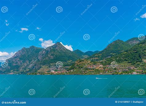Marone Village At Iseo Lake In Italy Stock Image Image Of Beautiful