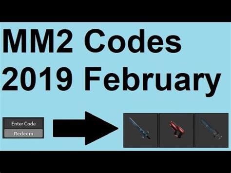 Codes are small rewarding feature in murder mystery 2, similar to promos , that allow players to enter a small portion of writing in their inventory and upon doing so, the player may receive a reward such as a knife, gun, or even a pet. ROBLOX Murder Mystery 2 All Codes 2019 February - YouTube