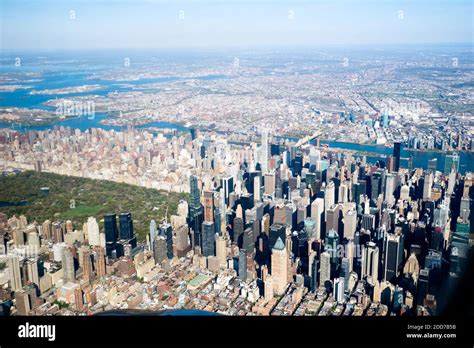 Midtown New York City Skyline From Above Looking Northeast Stock Photo
