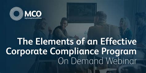 The Elements Of An Effective Corporate Compliance Program