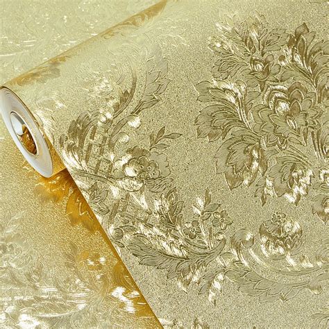 Beibehang Gold Reflective Golden Damascus Ktv Wall Papers Home Decor