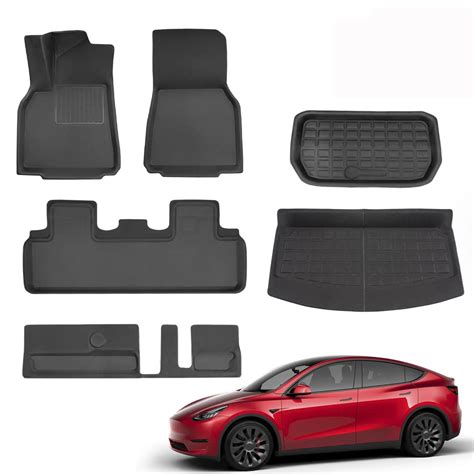 Taptes For Tesla Model Y Floor Mats 7 Seater Full Setall Weather