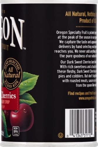 Oregon Fruit Products Pitted Dark Sweet Cherries 15 Oz Kroger