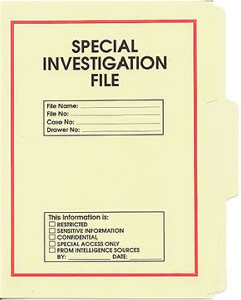 Special Investigation File Folder 5 Pack Investigations Folders