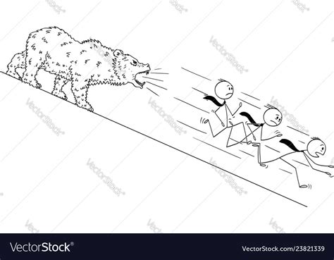 Cartoon Businessmen Running Down Hill From Vector Image