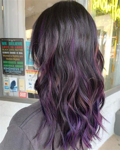 Amazing Purple Highlights On Black Hair Ideas Updated Hair Color Underneath Hair