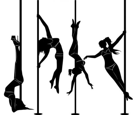 Black Silhouette Of A Sexy Girl Dancing With A Pole Stock Vector Image By ©humming89 13257079