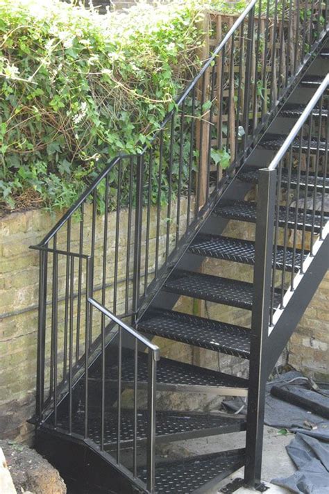 Risers may be partially open to permit water and snow to drain. Exterior Steel Staircase London … | Staircase outdoor ...