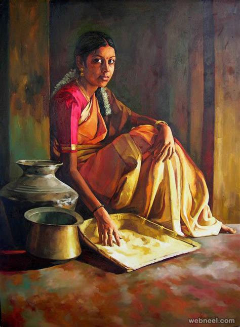 Image Cluster Beautiful Rural Indian Women Paintings By Tamilnadu Artist Ilayaraja Part 1