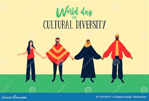 Cultural Diversity Illustration Of Diverse Ethnic People Cartoon Vector