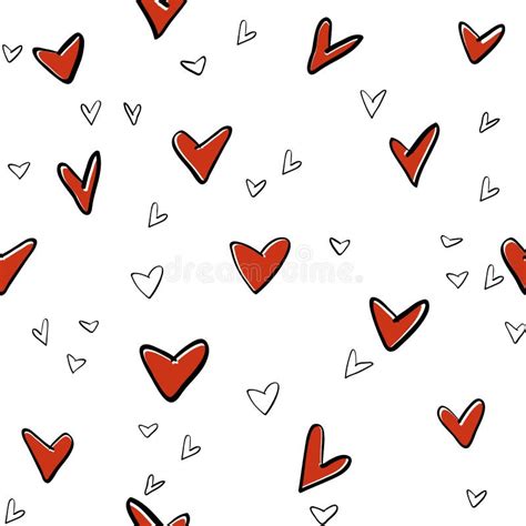 Retro Hearts Seamless Pattern Stock Vector Illustration Of Marriage