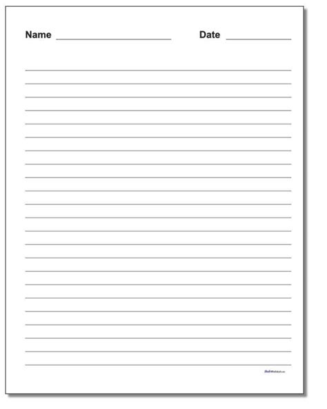 Handwriting Paper With Ruled Paper Template Word Best Professional
